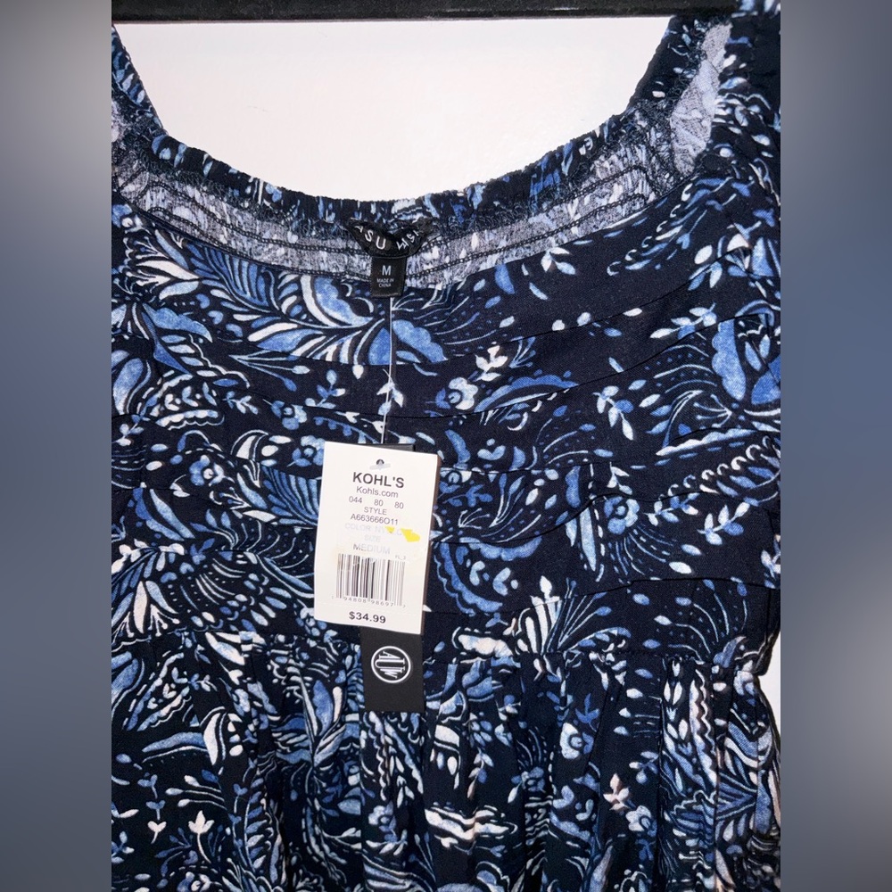 ASU WISH | Women’s Medium | New | NWT | Off Shoulder | Blue | Floral | Dainty - Picture 13 of 15